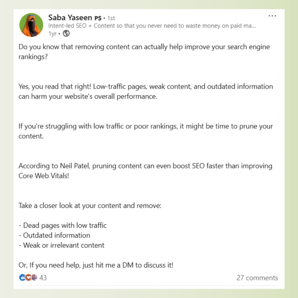 remove old content to improve rankings
