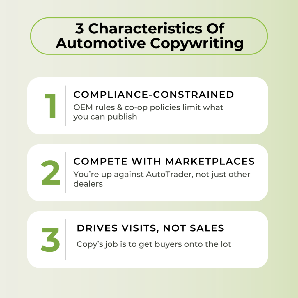 Characteristics of automotive copywriting