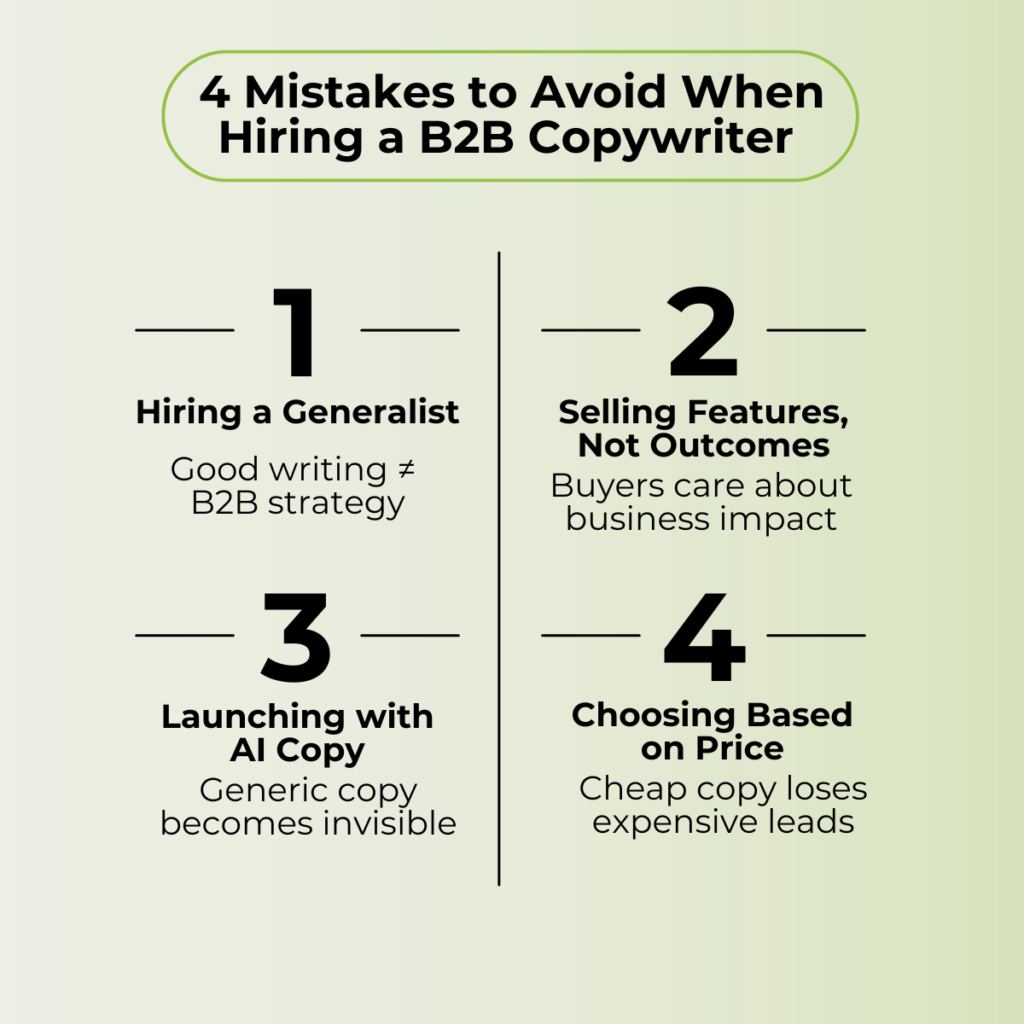 Common mistakes businesses make when hiring a B2B copywriter