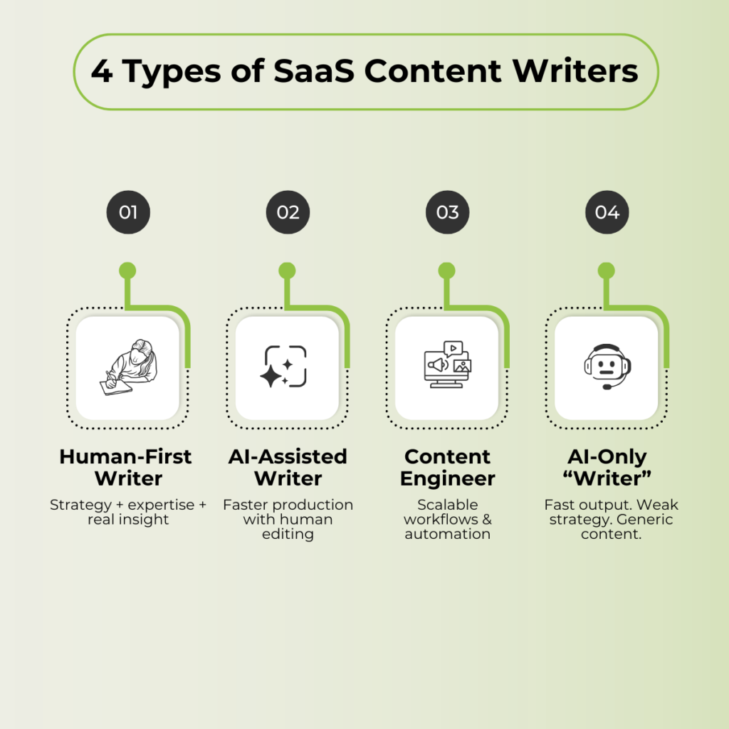 Different types of SaaS content writers