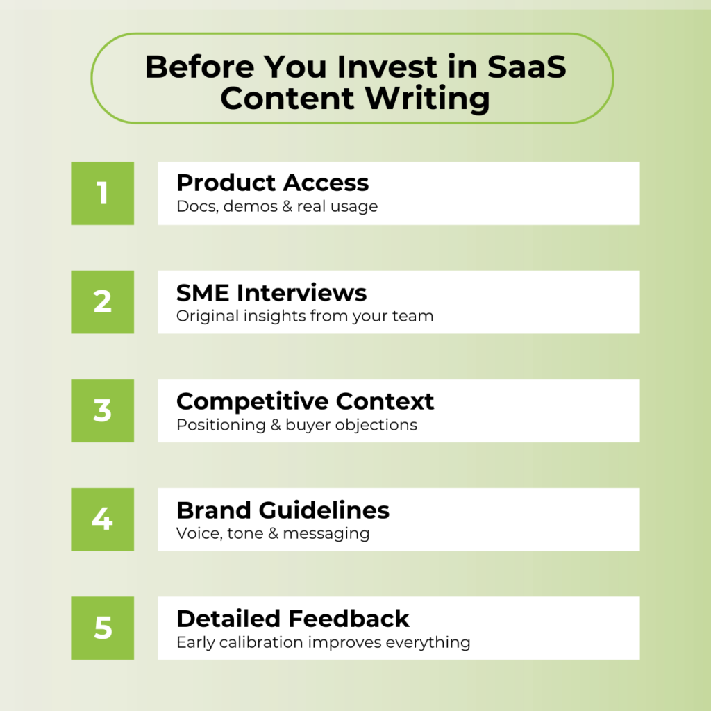 SaaS content preparation checklist