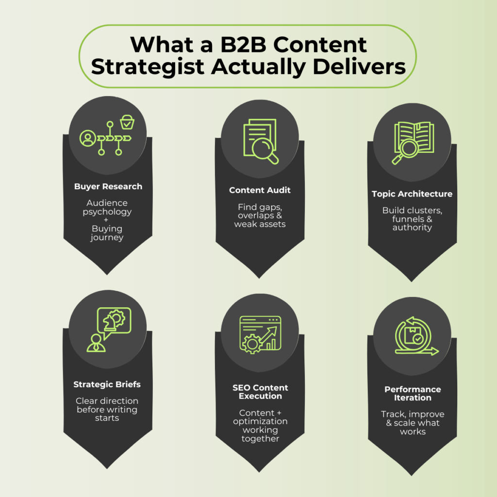 B2B content strategy process infographic